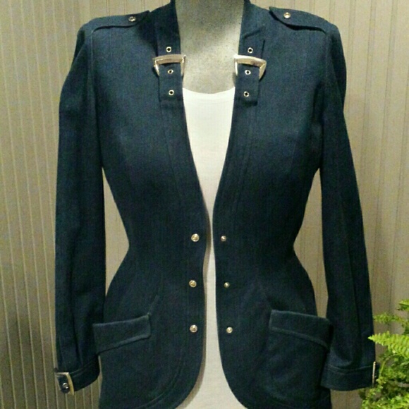 Vintage Denim Jacket by Thierry Mugler sz 38 - Picture 2 of 4