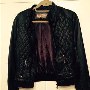 Very cool black faux leather jacket