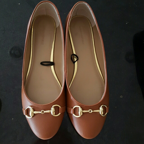 Brown "leather-like" flats