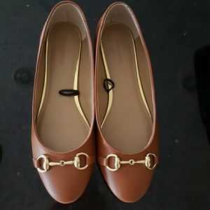 Brown "leather-like" flats
