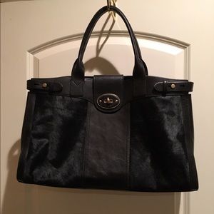 Fossil black calf hair handbag