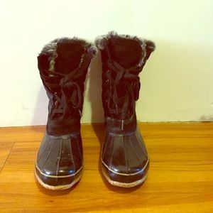 Black Fur lined Khombu duck boots/snow boots
