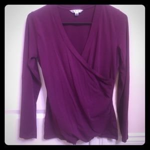 Cabi purple  wrap shirt. Great condition!!