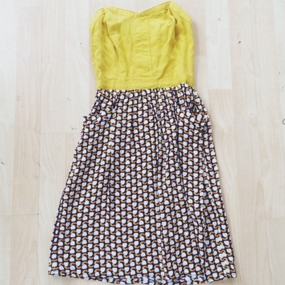 Yellow Apple Print Dress