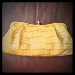 Banana Republic Leather Yellow Clutch 💛