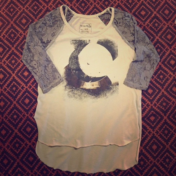 We The Free Lace Sleeve Baseball Tee