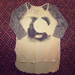 We The Free Lace Sleeve Baseball Tee