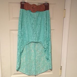 NWT Spring green high low skirt