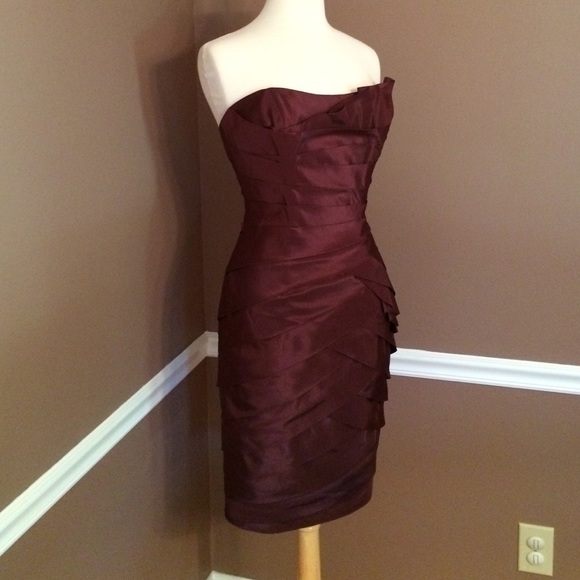 Short burgundy cocktail dress