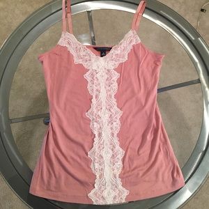 Pink Cami with Lace Detail