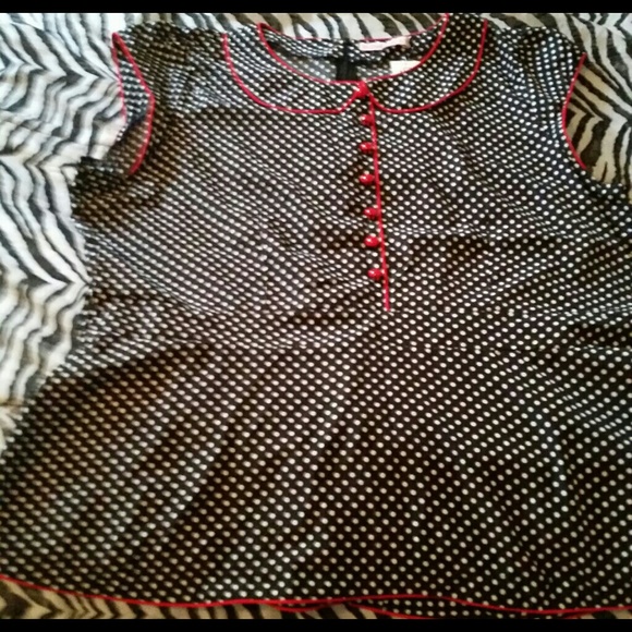 Black and white blouse