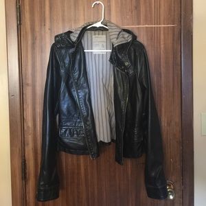 Black faux leather Moto jacket