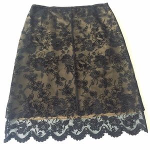 Gorgeous Express Black & Gold Lace Skirt