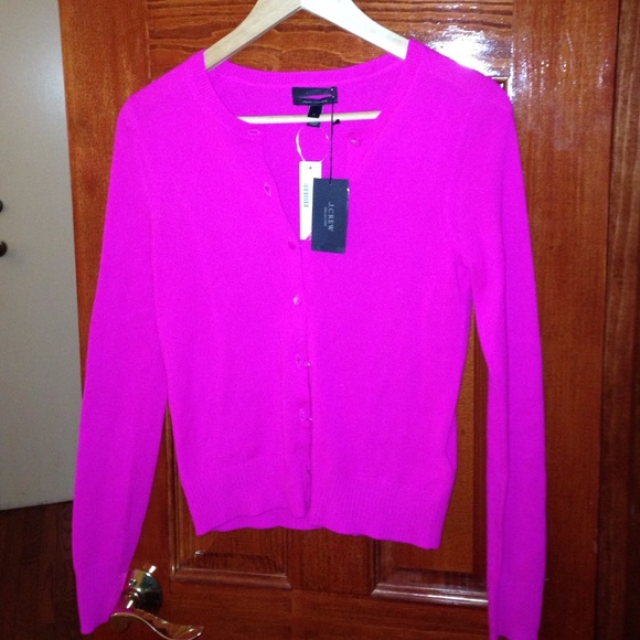 Fuchsia Italian cashmere cardigan NWT.