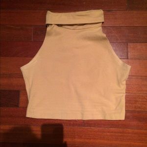 American Apparel Crop Mock Neck Top