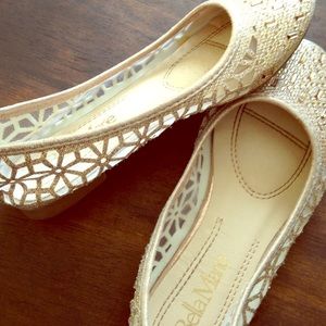 Gold Lace-like Flats