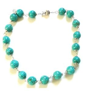 NEW Hand wire Turquoise necklace.