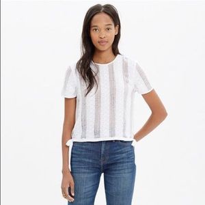 Madewell Lace Side Tie Crop Tee