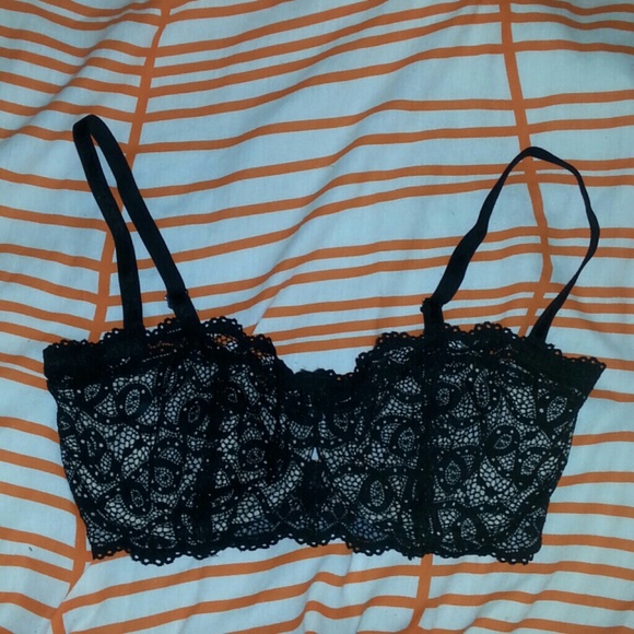 black lace bra with nude slip