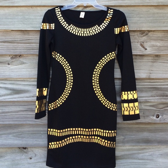 Mike is Dresses & Skirts - Black dress with gold decals