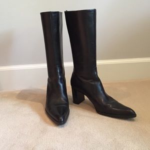 Anne Klein Black Leather Boots