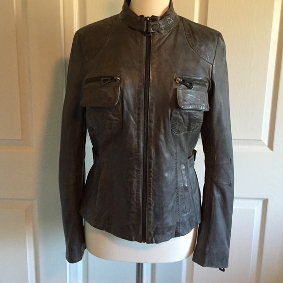 *SOLD* Bod & Christensen Gray Leather Jacket, Med