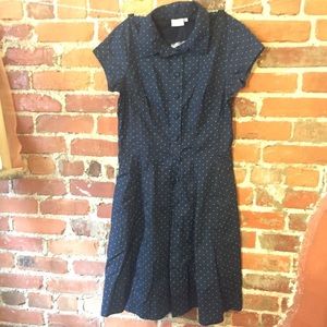 Eshakti sz M - 10 Navy w/green squares dress