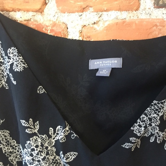 Ann Taylor 100% silk sz 4 - P dress black & white - Picture 2 of 4