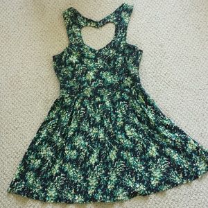 Black Dress with Green and Yellow flowers