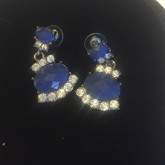 Beautiful blue and cz earrings