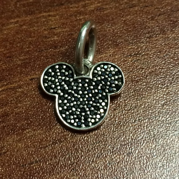 Authentic Pandora Mickey black pave dangle