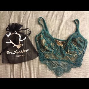 For Love and Lemons Bat Your Lashes Bra Jade S