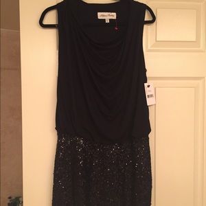 Karen Kane jersey and sequin.