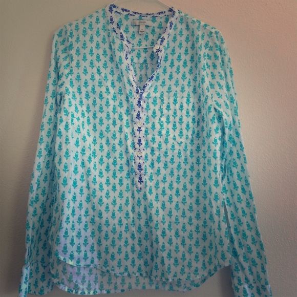 J. Crew Thistle-Print Popover