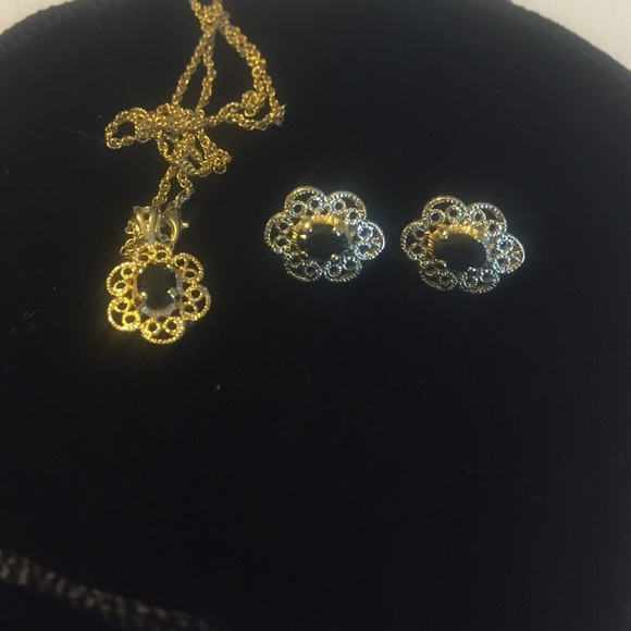Earrings and necklace