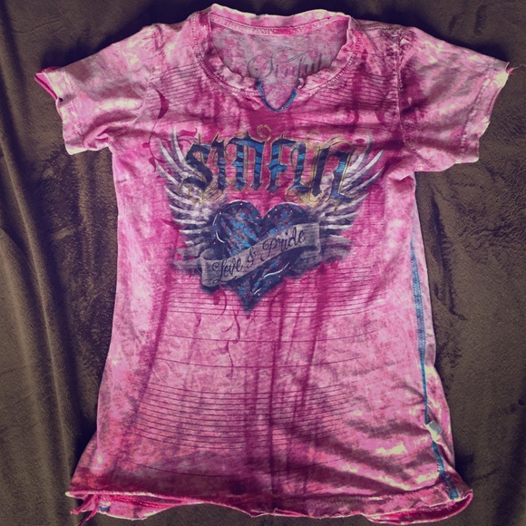Sinful pink heart shirt! Size small