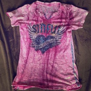 Sinful pink heart shirt! Size small