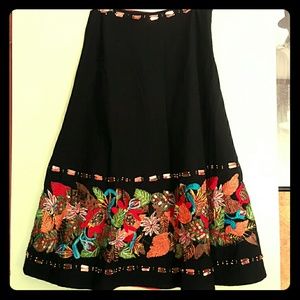 Colorful embroidered skirt