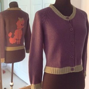 Pink & purple poodle sweater