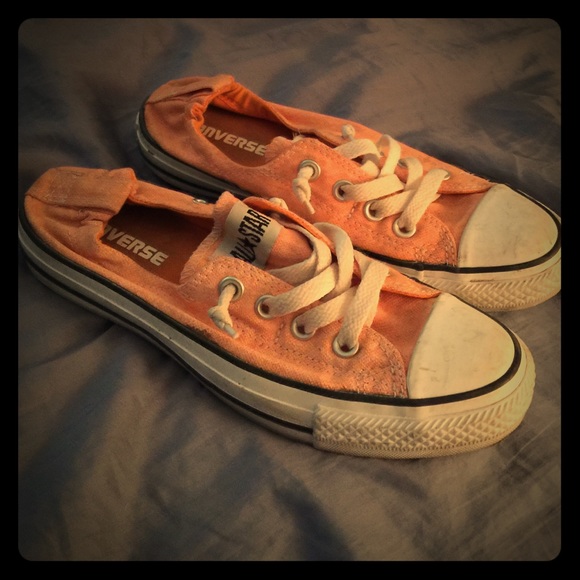 Women's orange converse size 7. Elastic ties