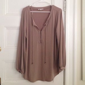Taupe long sleeve blouse