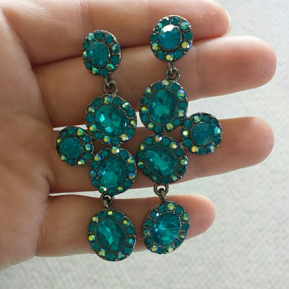 Blue dangling earrings - Picture 1 of 2