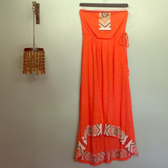 THML Orange Strapless Dress