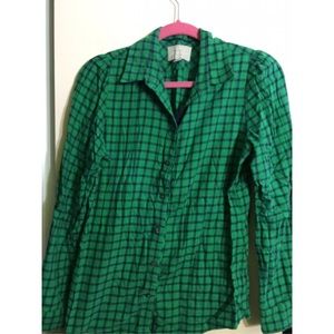Soft wash green plaid flannel