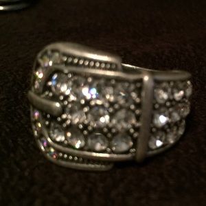 Buckle Up - Silver Plated Ring - Size 6