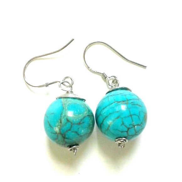 New Handmade earing turquoise stone - Picture 1 of 2