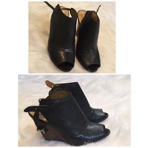 Coach sling back open toe booties
