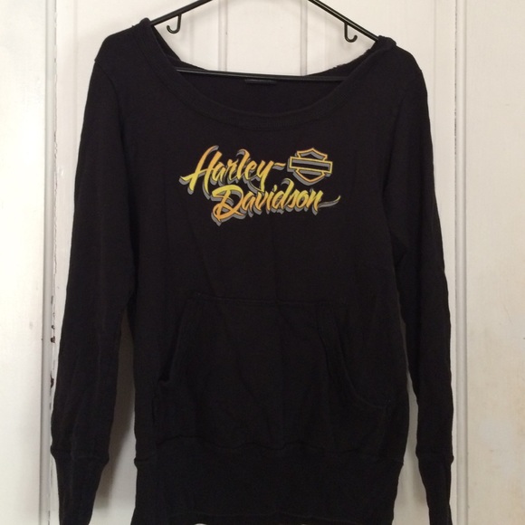 Off shoulder Harley Davidson hoodie❤️