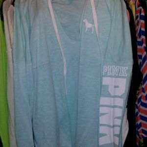 Vs pink light blue pullover hoodie