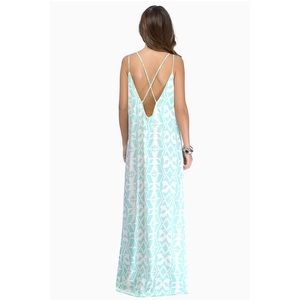 NWOT Ivory & Mint Strappy Summery Maxi Dress
